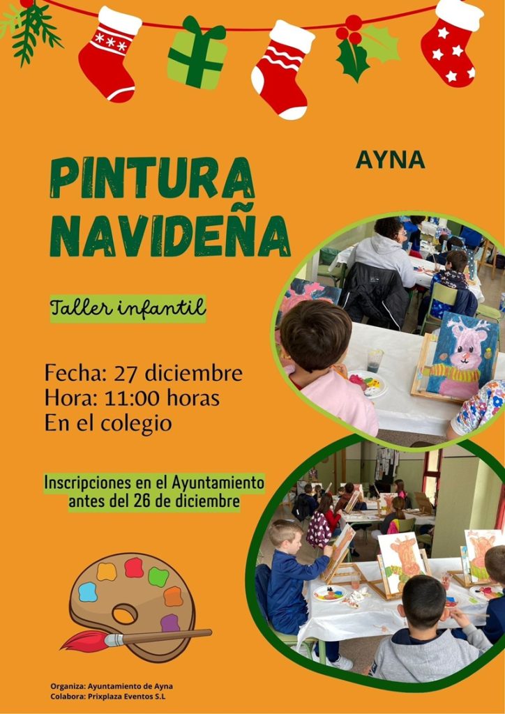 Taller infantil de pintura navideña en Aýna