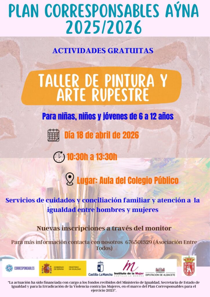 Aýna celebra el Día de los Monumentos con un taller infantil de arte rupestre y actividades para toda la familia.