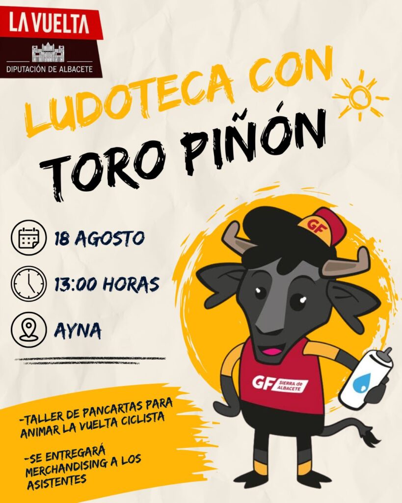 Toro Piñón llega a Aýna para hacer protagonistas a los más pequeños con motivo de La Vuelta a España